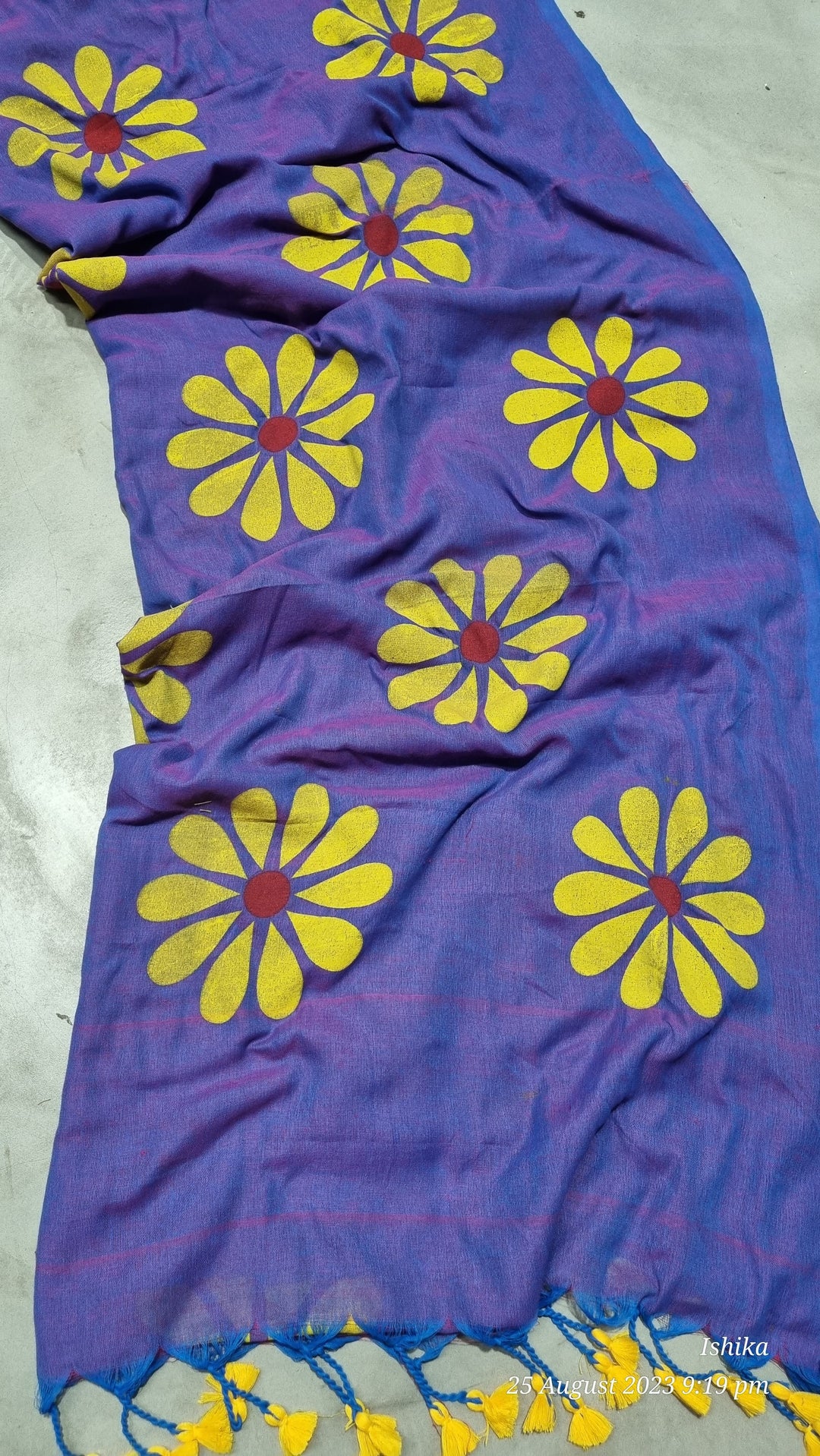 Cheerful Sunflower - Pure Khadi Cotton Sareee