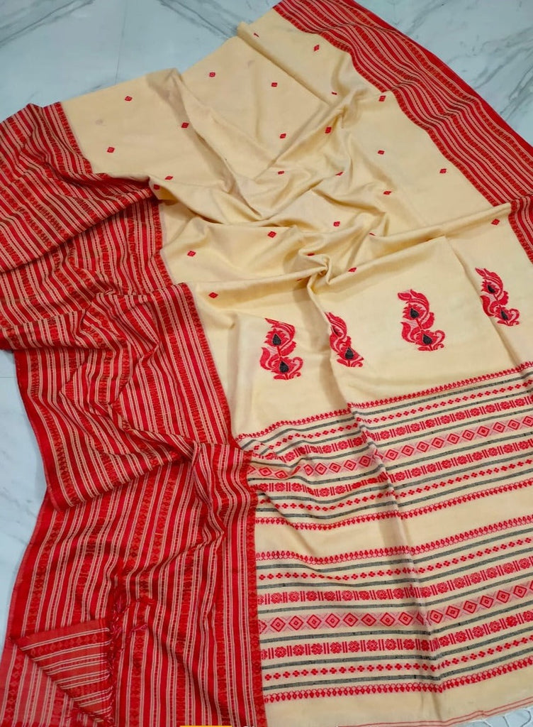 Luminary Cotton Banarasi Saree(Red)