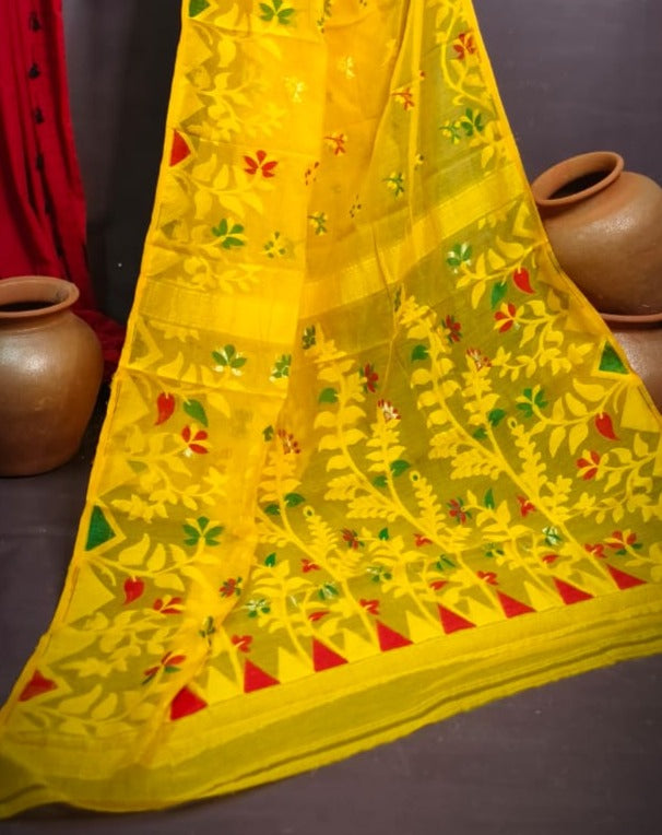 Pushpa Brinto Bengal Dhakai Jamdani Saree