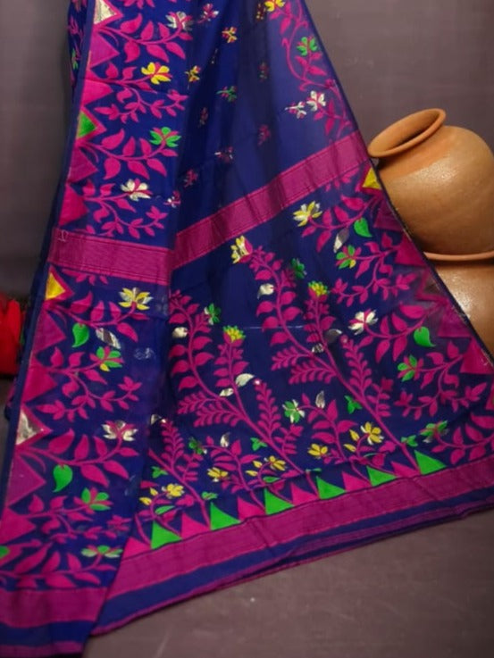 Pushpa Brinto Bengal Dhakai Jamdani Saree