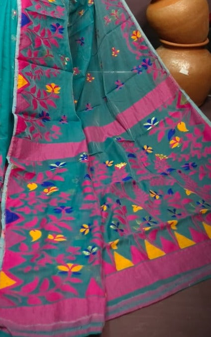 Pushpa Brinto Bengal Dhakai Jamdani Saree