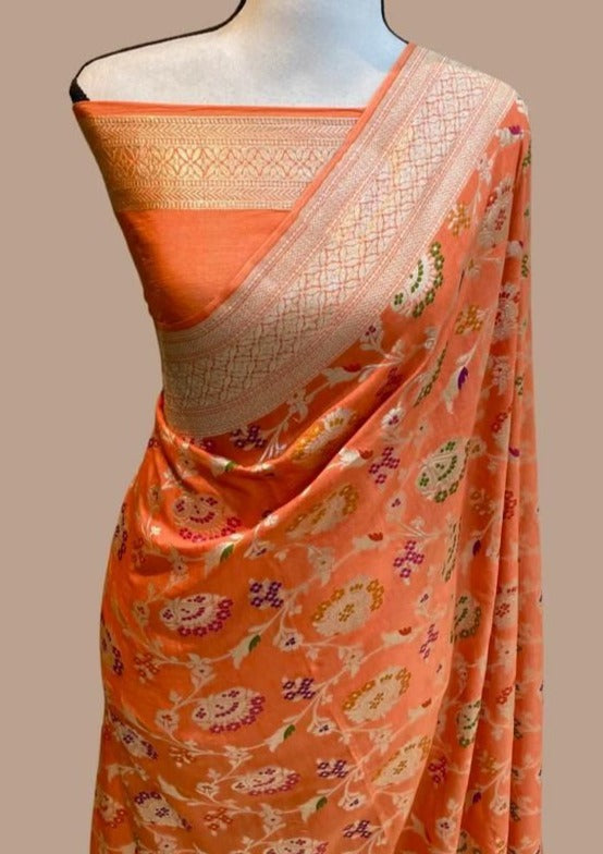 Ever Blooming - Designer Banarasi dola Silk Saree