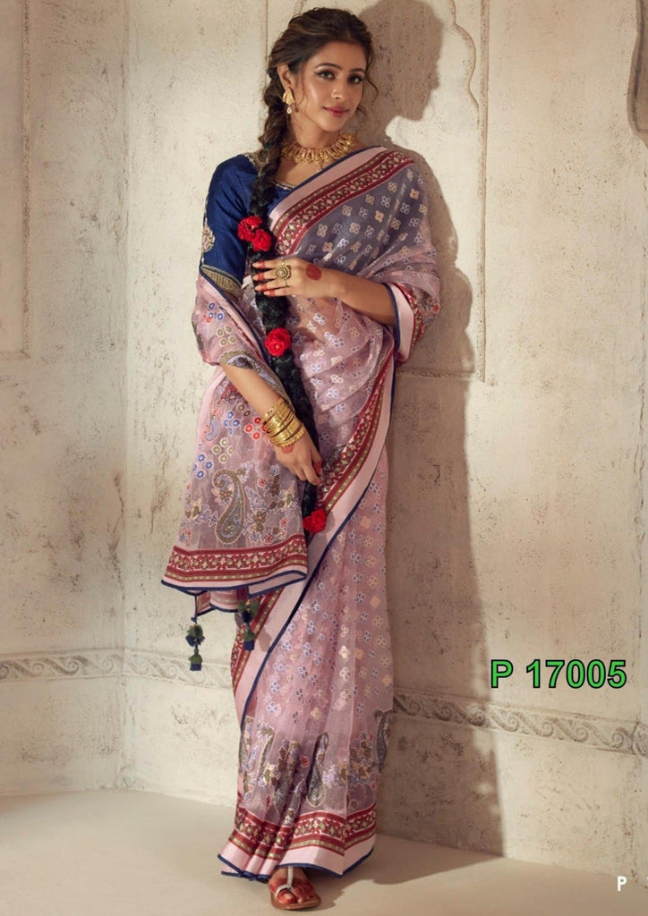 Limelight With Designer Brasso Saree (Switch On Pink)