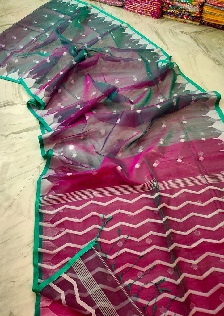 Reshmi Affair (Moirang phee Inspired) Muslin Resham Saree