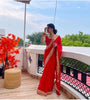 Soubhagyabati Bhava- A Blessed Designer Red Saree