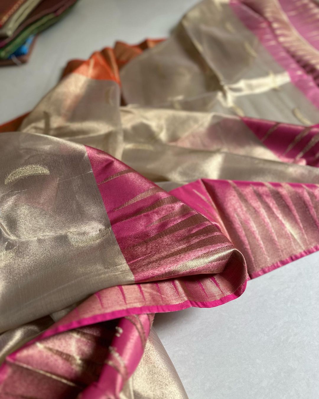 Ganga Jamuna Border Tissue Silk Banarasi Saree