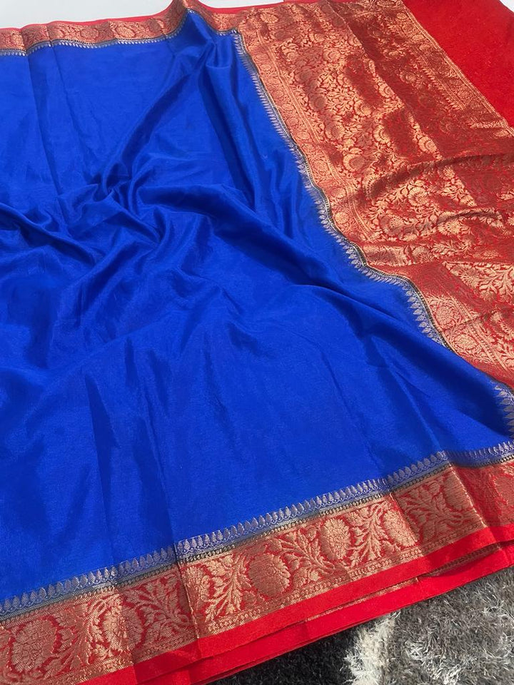 Leave a Little Sparkle -Banarasi Silk Saree(Blue)