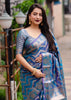 Feather Bed-Banarasi Silk Saree(Blue)