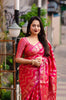 Feather Bed-Banarasi Silk Saree(Rani Pink)