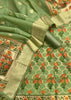 THE ONE -Unstitched Suit Set Material(Momentary Green )