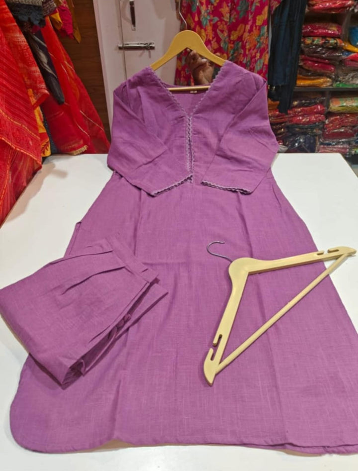 Satire Of Attire Kurti Set(Amusing Purple)