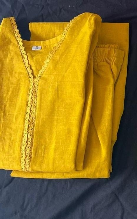 Satire Of Attire Kurti Set(Jolly Yellow)