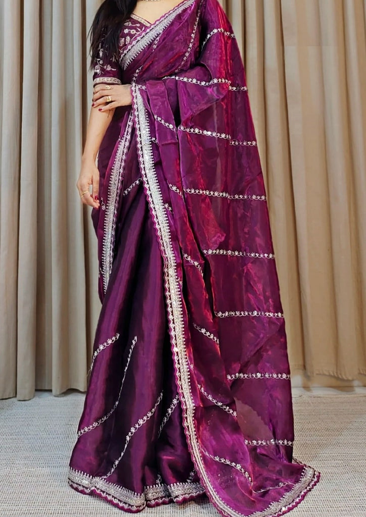 Making A Difference-Jimmy Choo Saree( Wine )