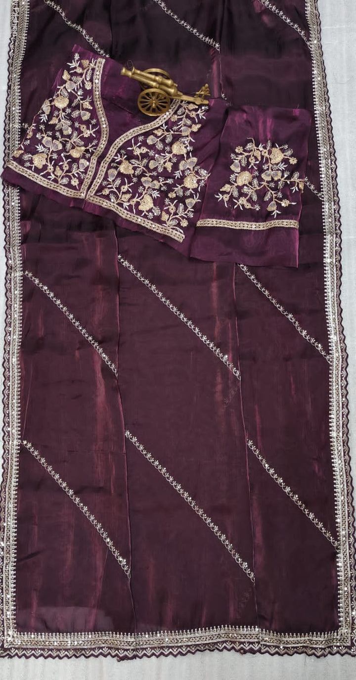 Making A Difference-Jimmy Choo Saree( Wine )