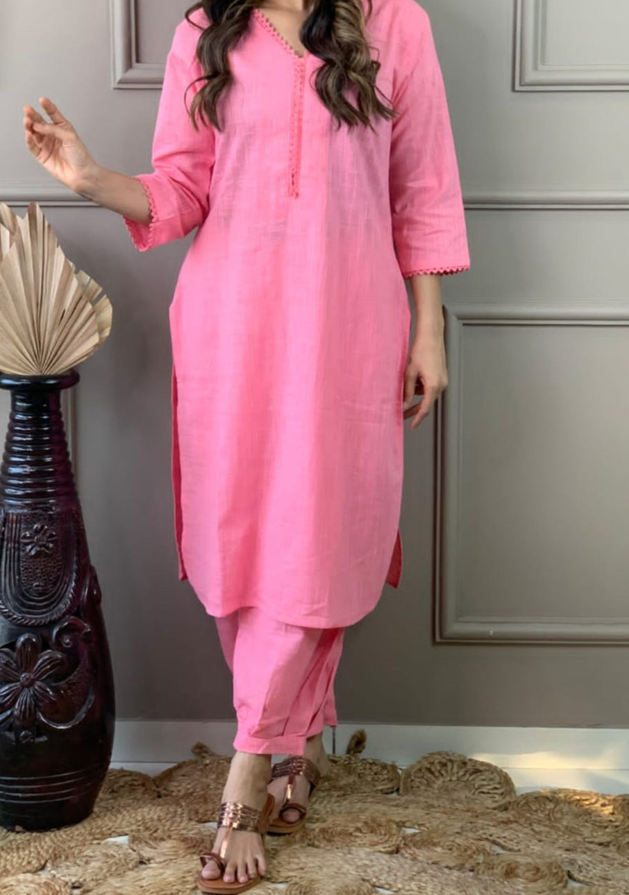 Satire Of Attire Kurti Set(Priceless Pink)