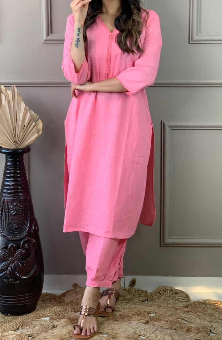 Satire Of Attire Kurti Set(Priceless Pink)