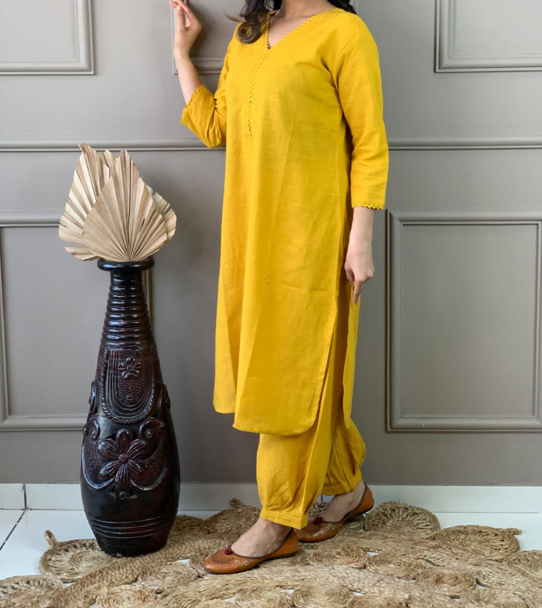 Satire Of Attire Kurti Set(Jolly Yellow)