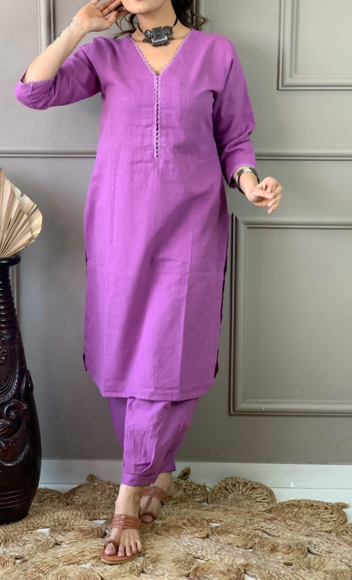 Satire Of Attire Kurti Set(Amusing Purple)