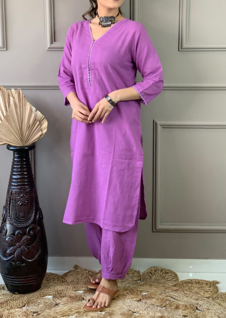 Satire Of Attire Kurti Set(Amusing Purple)