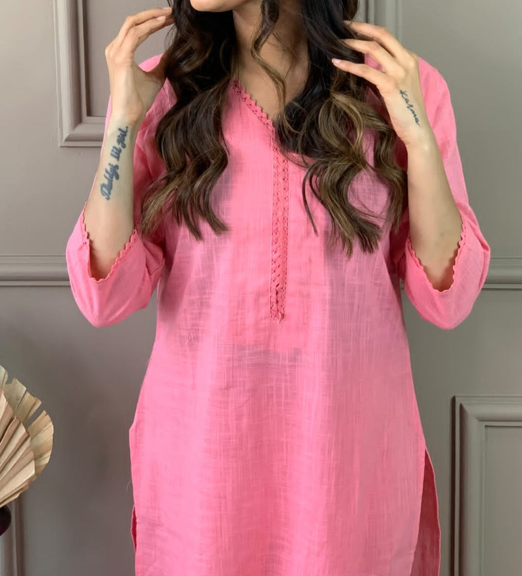 Satire Of Attire Kurti Set(Priceless Pink)