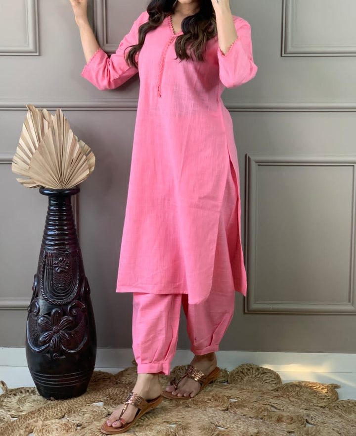 Satire Of Attire Kurti Set(Priceless Pink)