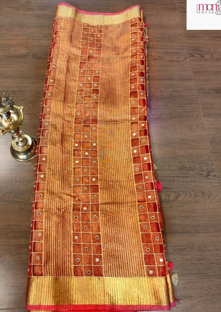 Worth Of A Queen's Crown(Pure Tissue Linen Saree)