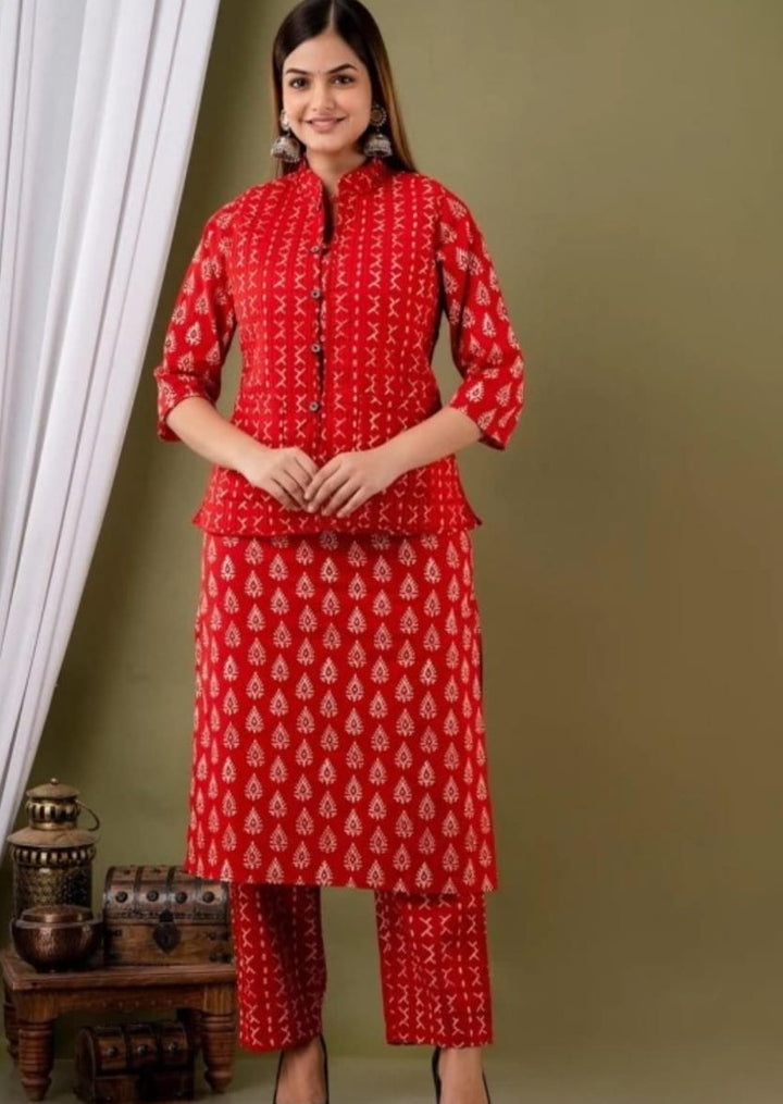 As Warm As a Hug - Winter Special Kurti Set ( Red Day)