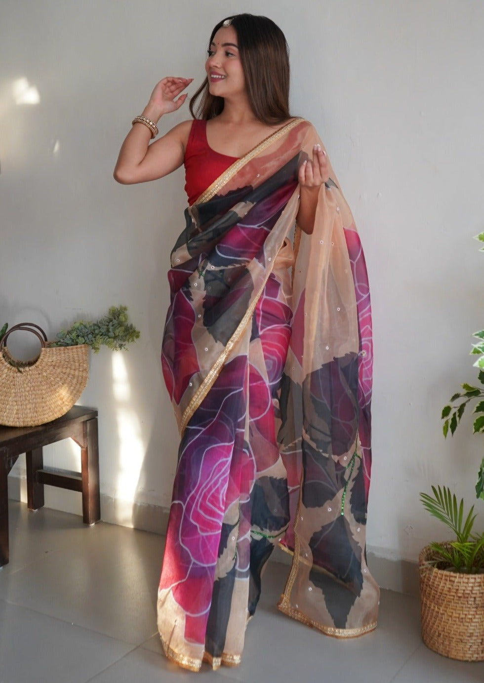 Song of Spring - Organza Saree