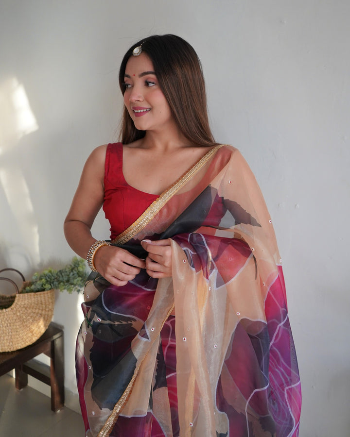 Song of Spring - Organza Saree