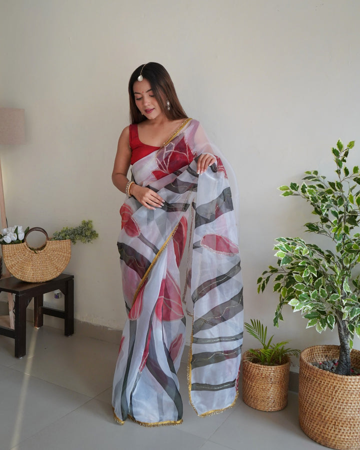 Song of Spring - Organza Saree