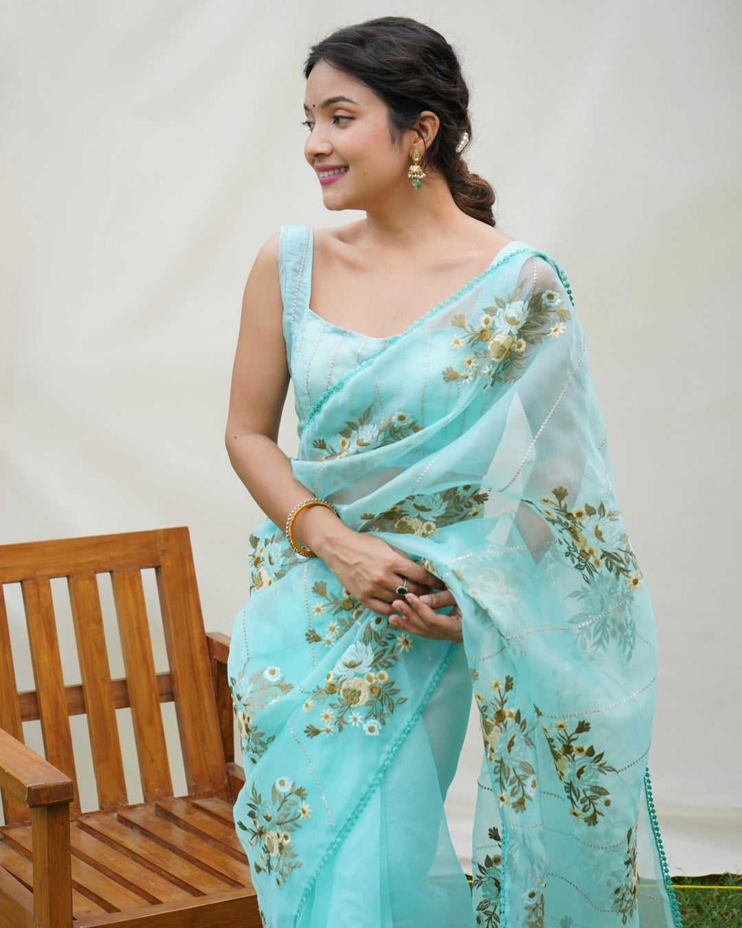 Hundred Flowers- Designer Organza Saree