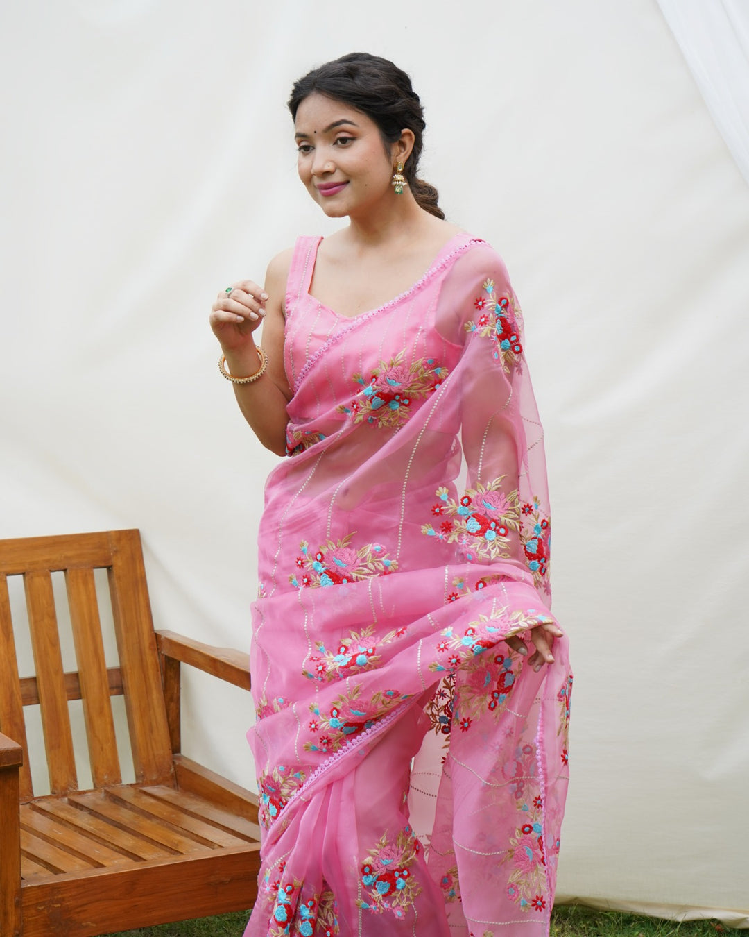 Hundred Flowers- Designer Organza Saree