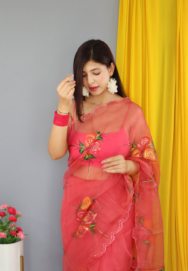 Rosy World - Special  Organza Saree