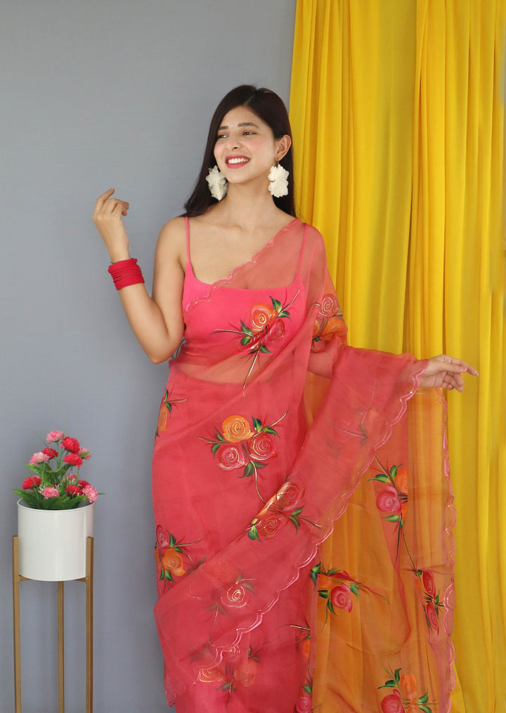 Rosy World - Special  Organza Saree