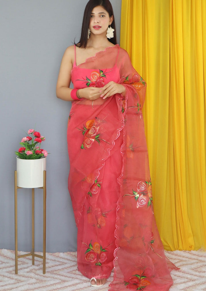 Rosy World - Special  Organza Saree