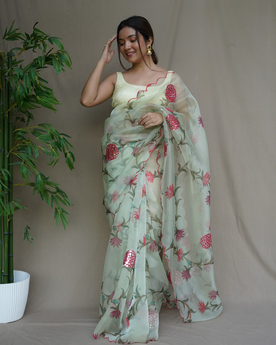 Spring Coming - Designer Organza Saree