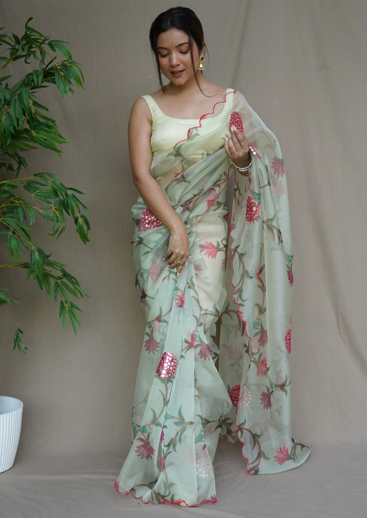 Spring Coming - Designer Organza Saree