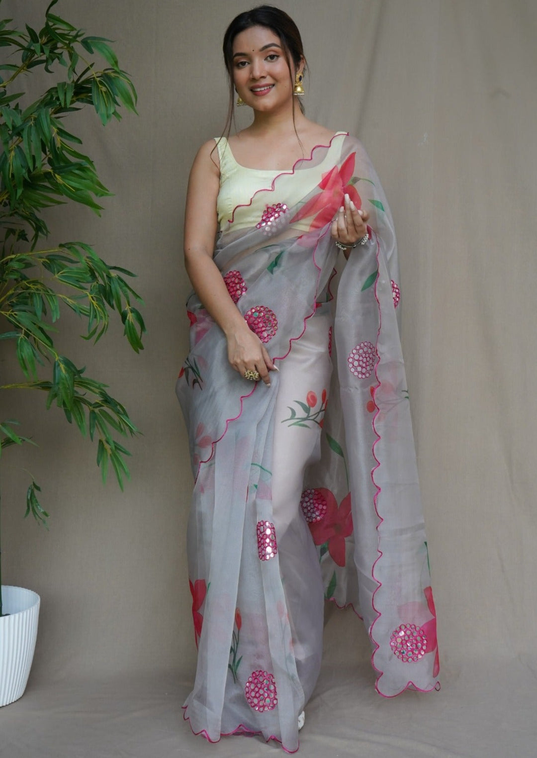 Spring Coming - Designer Organza Saree