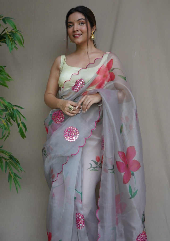 Spring Coming - Designer Organza Saree