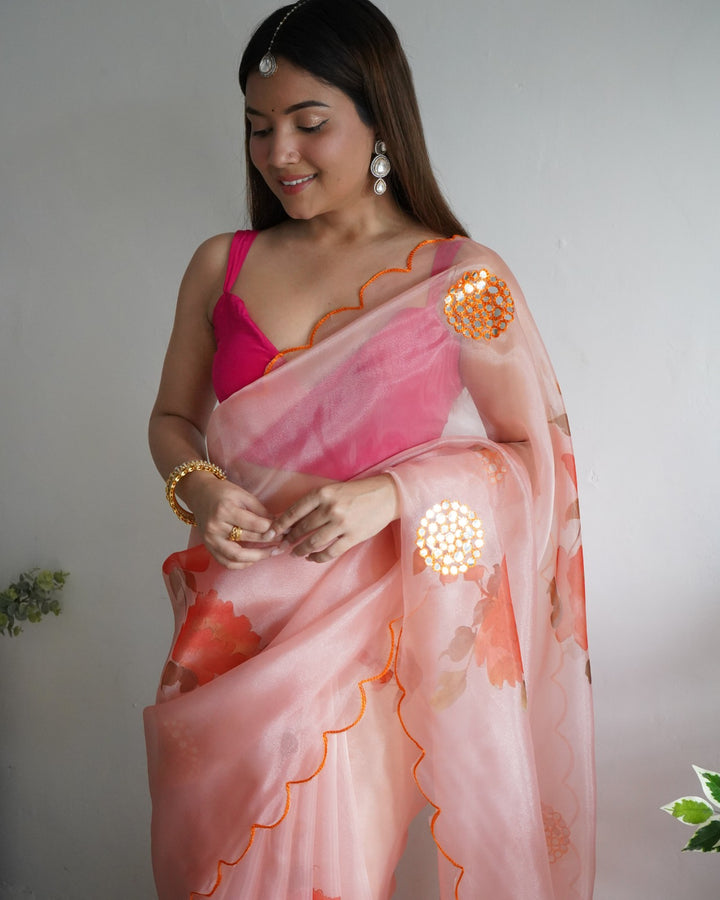 Spring Coming - Designer Organza Saree