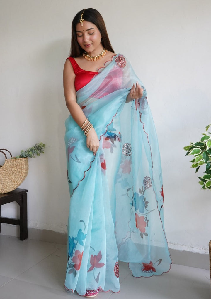 Spring Coming - Designer Organza Saree