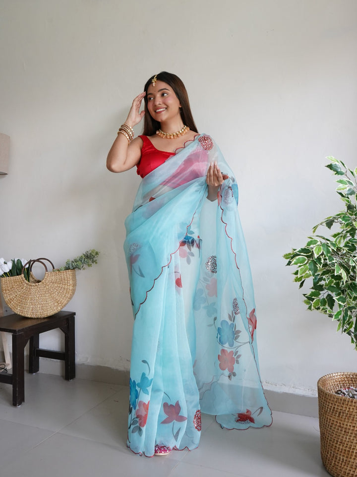 Spring Coming - Designer Organza Saree