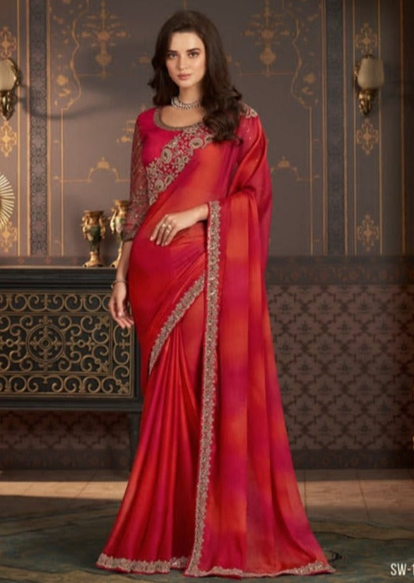 Rock The Party (Darling Red)  Sequin Saree