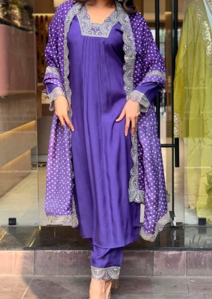 Purplish Thought -Designer Suit Set