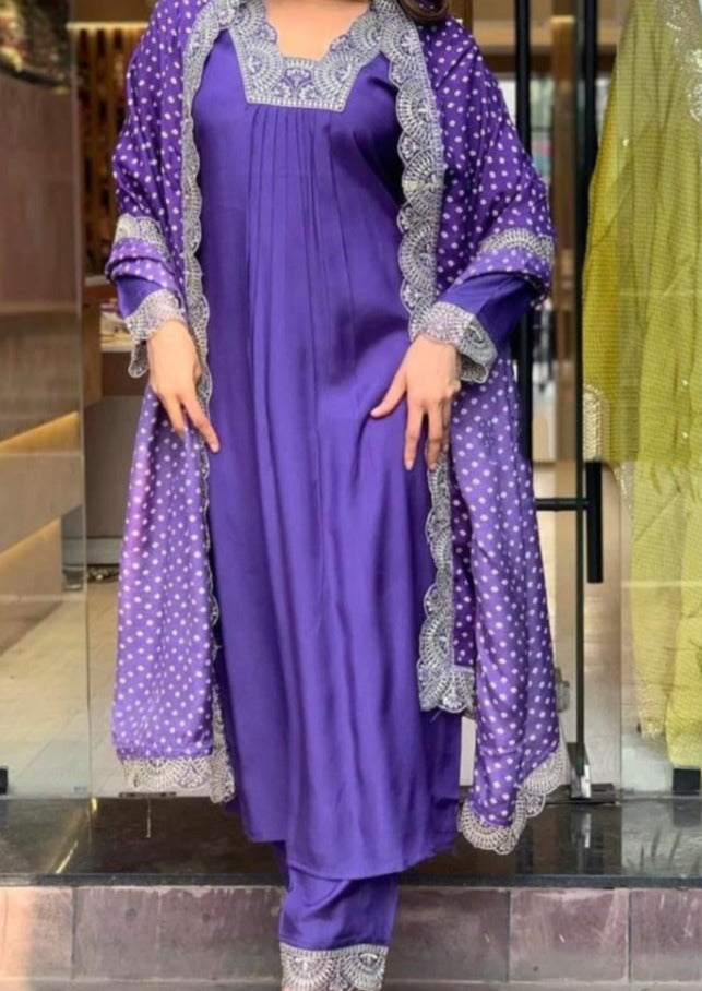 Purplish Thought -Designer Suit Set