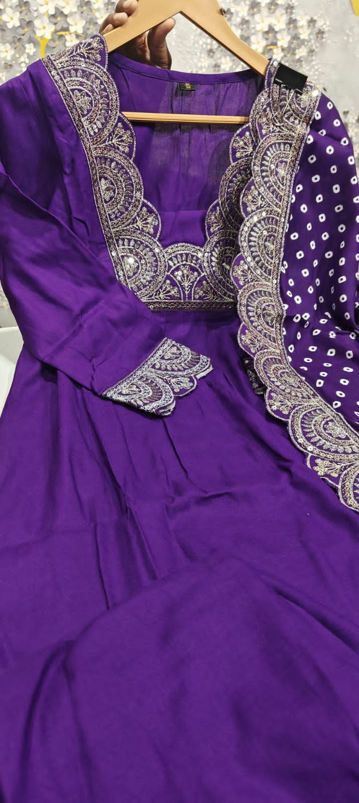 Purplish Thought -Designer Suit Set