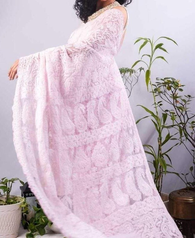 Heart Of Chikankari - Designer Georgette Saree