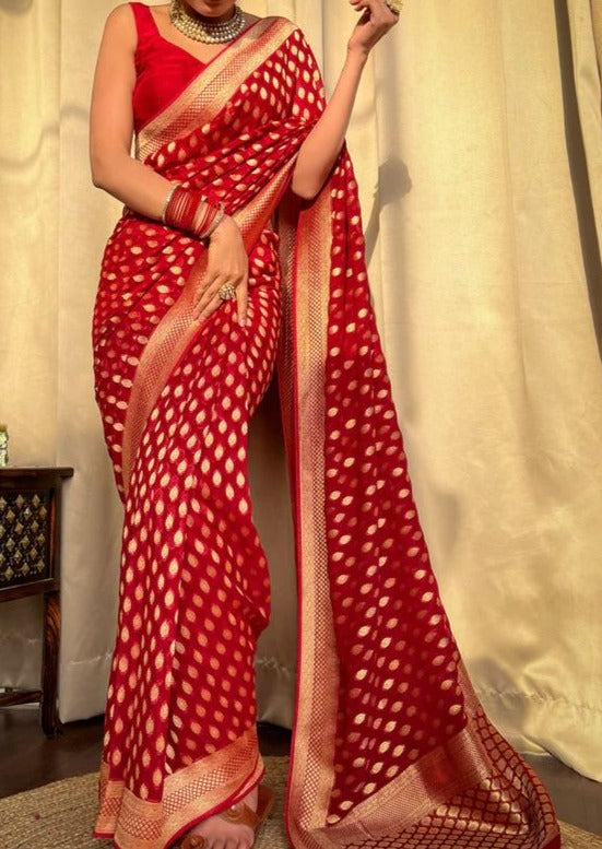 Khatta Meetha - Banarasi Semi Khaddi Georgette Silk