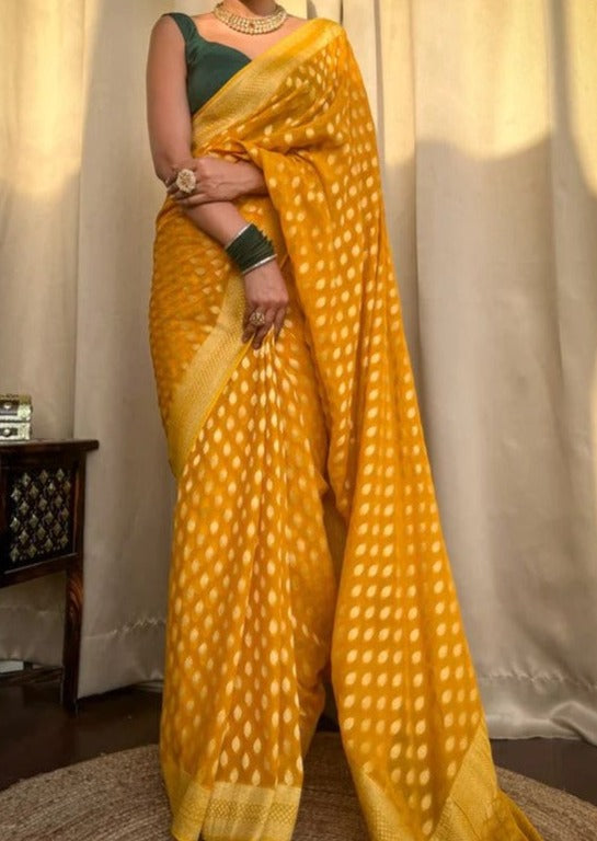 Khatta Meetha - Banarasi Semi Khaddi Georgette Silk