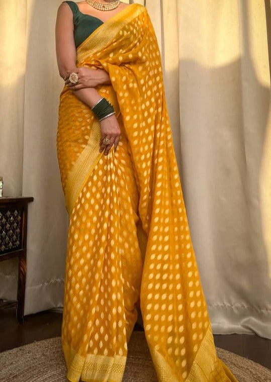 Khatta Meetha - Banarasi Semi Khaddi Georgette Silk